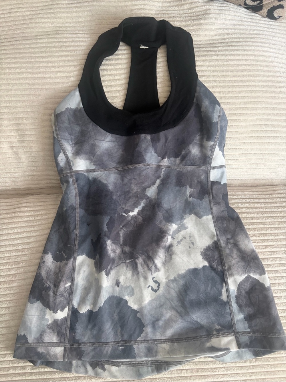 lululemon Gray and Black Tie-Dye Racerback Tank